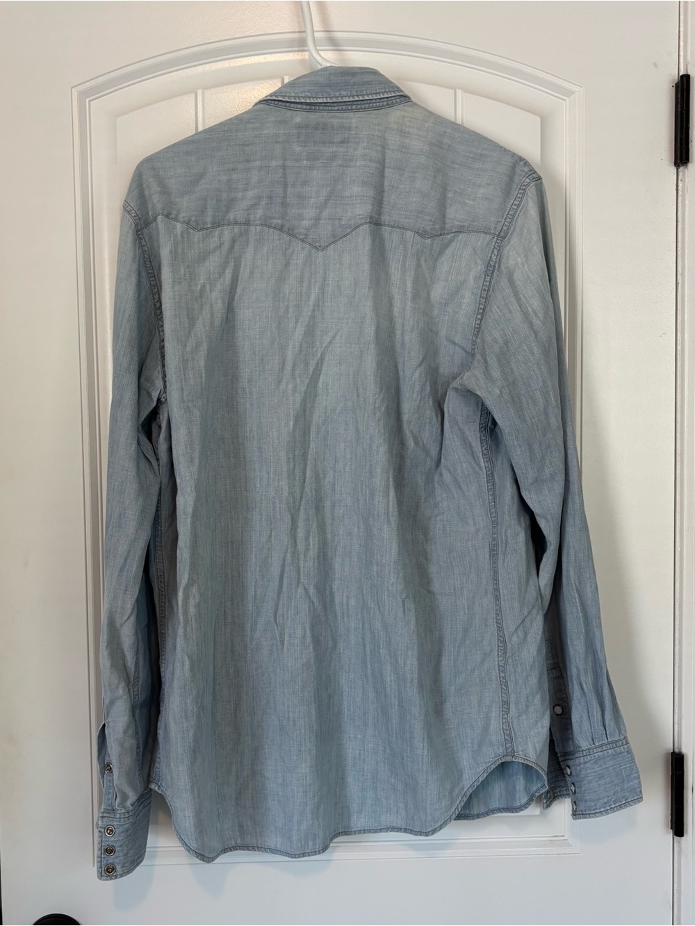RRL by Ralph Lauren Women's Light Wash Denim Western Shirt Size Medium - Picture 8 of 8